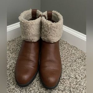 Super fun short boots with Sherpa style cuff